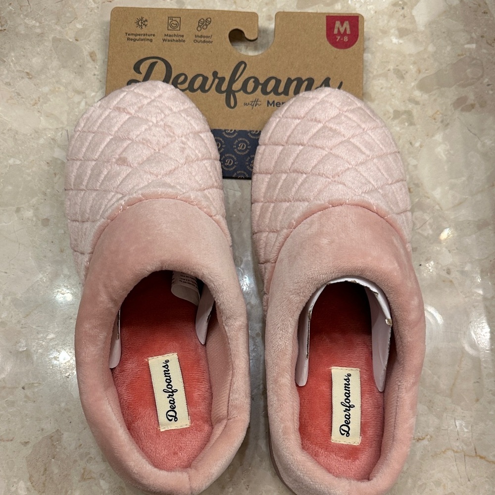 Dearfoams Blush Quilted Slippers